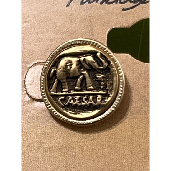 Patricia Nash Roman Coin Elephant Designer Etched Signature Earrings Gold - Picture 5 of 7